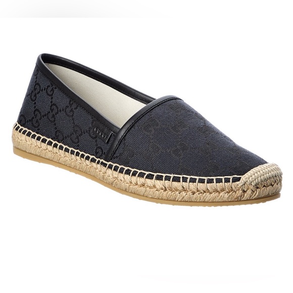 Authentic GUCCI - GG Canvas & Leather Espadrille - Picture 1 of 6